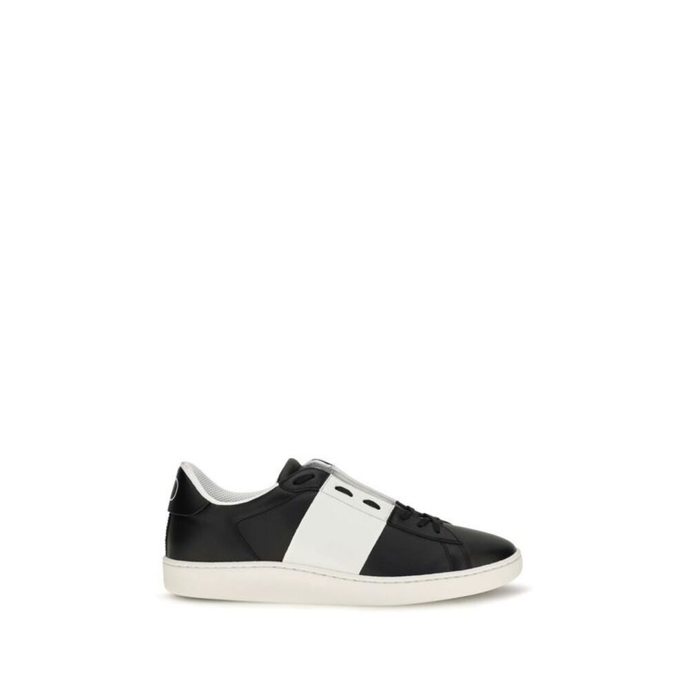 Valentino Garavani Black Calf Leather Bos Taurus Men's Sneakers
